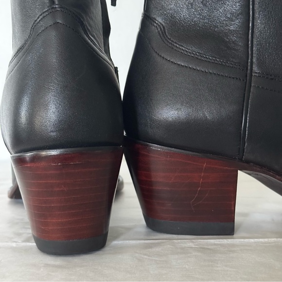 Tecovas "The Daisy" Black Ankle Cowgirl Calfskin Boots-Size 9 - Picture 12 of 16